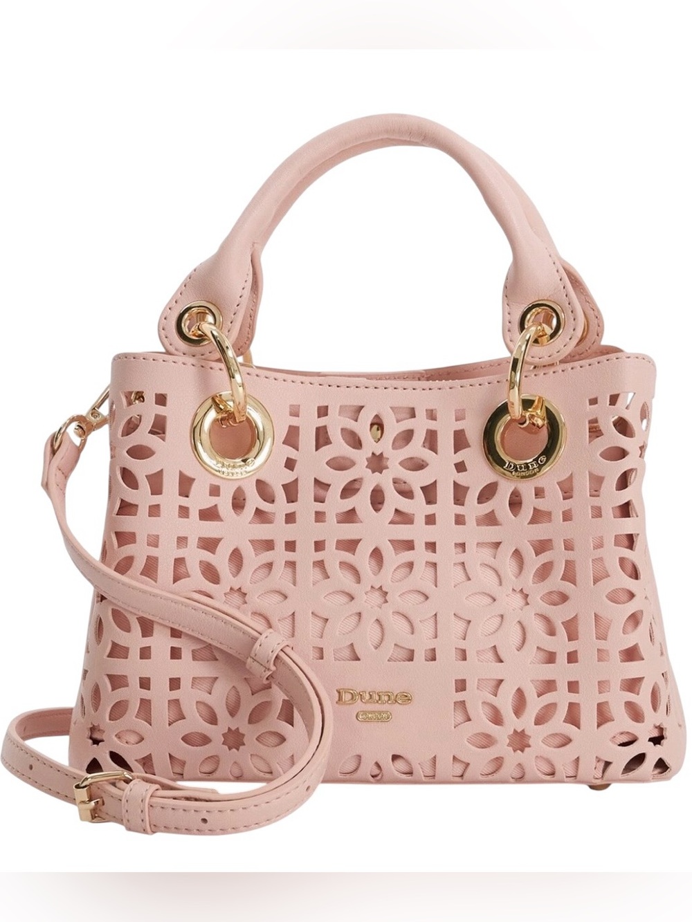 Dune London Diddydelaser Mini Laser Cut Tote, Pink NWT